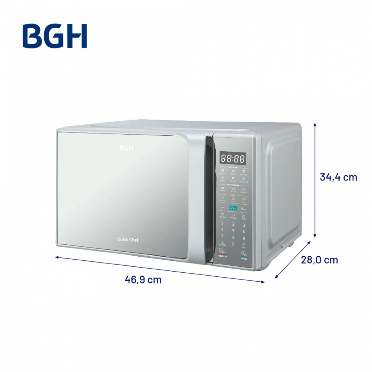 Imagen Microondas BGH B223DS26I 23Lts 1250W Dig Inverter